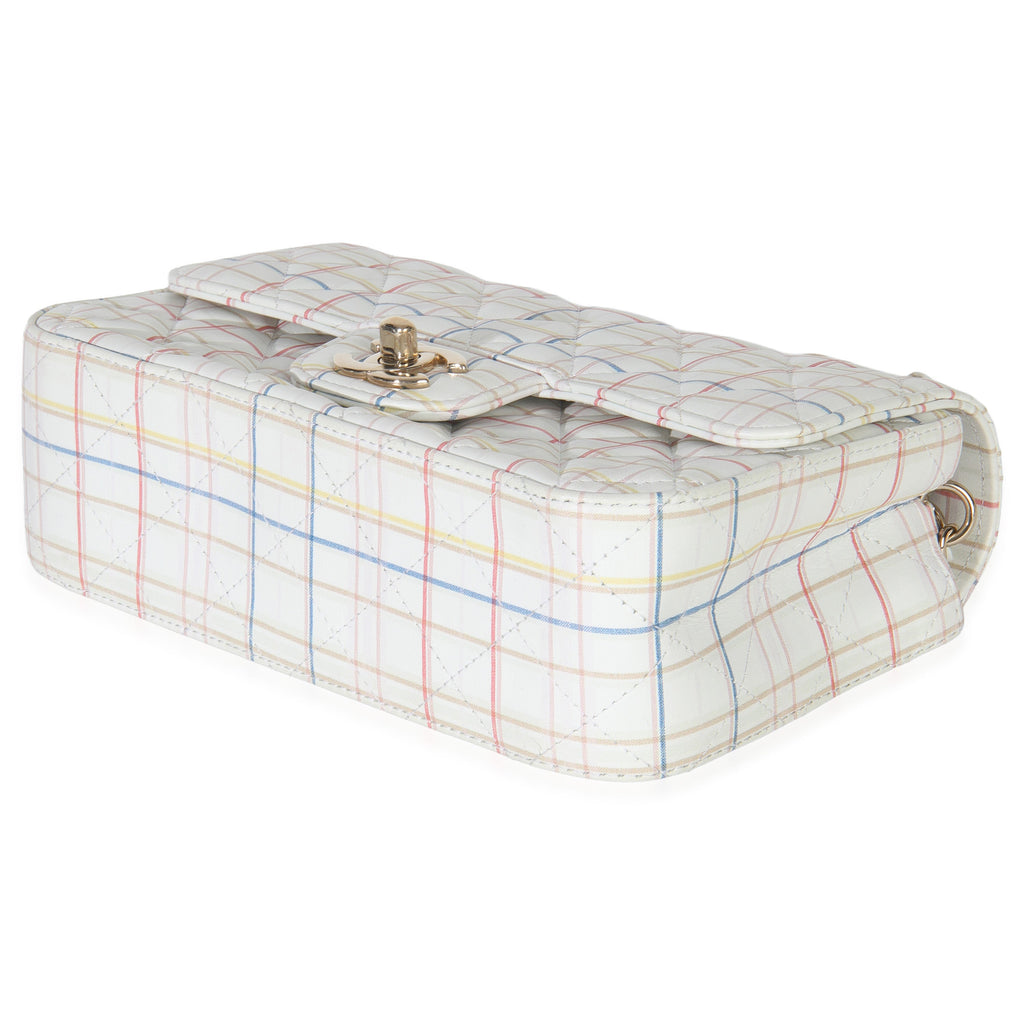 Chanel White Multicolor Calfskin Tweed Print Mini Rectangular Flap Bag