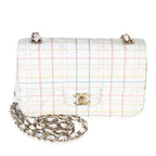 Chanel White Multicolor Calfskin Tweed Print Mini Rectangular Flap Bag