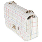 Chanel White Multicolor Calfskin Tweed Print Mini Rectangular Flap Bag