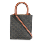 Brown Triomphe Canvas  Mini Vertical Cabas