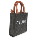 Brown Triomphe Canvas  Mini Vertical Cabas