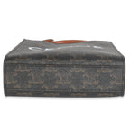 Brown Triomphe Canvas  Mini Vertical Cabas