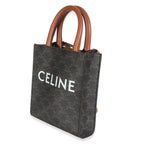 Brown Triomphe Canvas  Mini Vertical Cabas