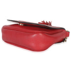 Gucci Red Pebbled Calfskin Interlocking G Small Soho Flap Bag