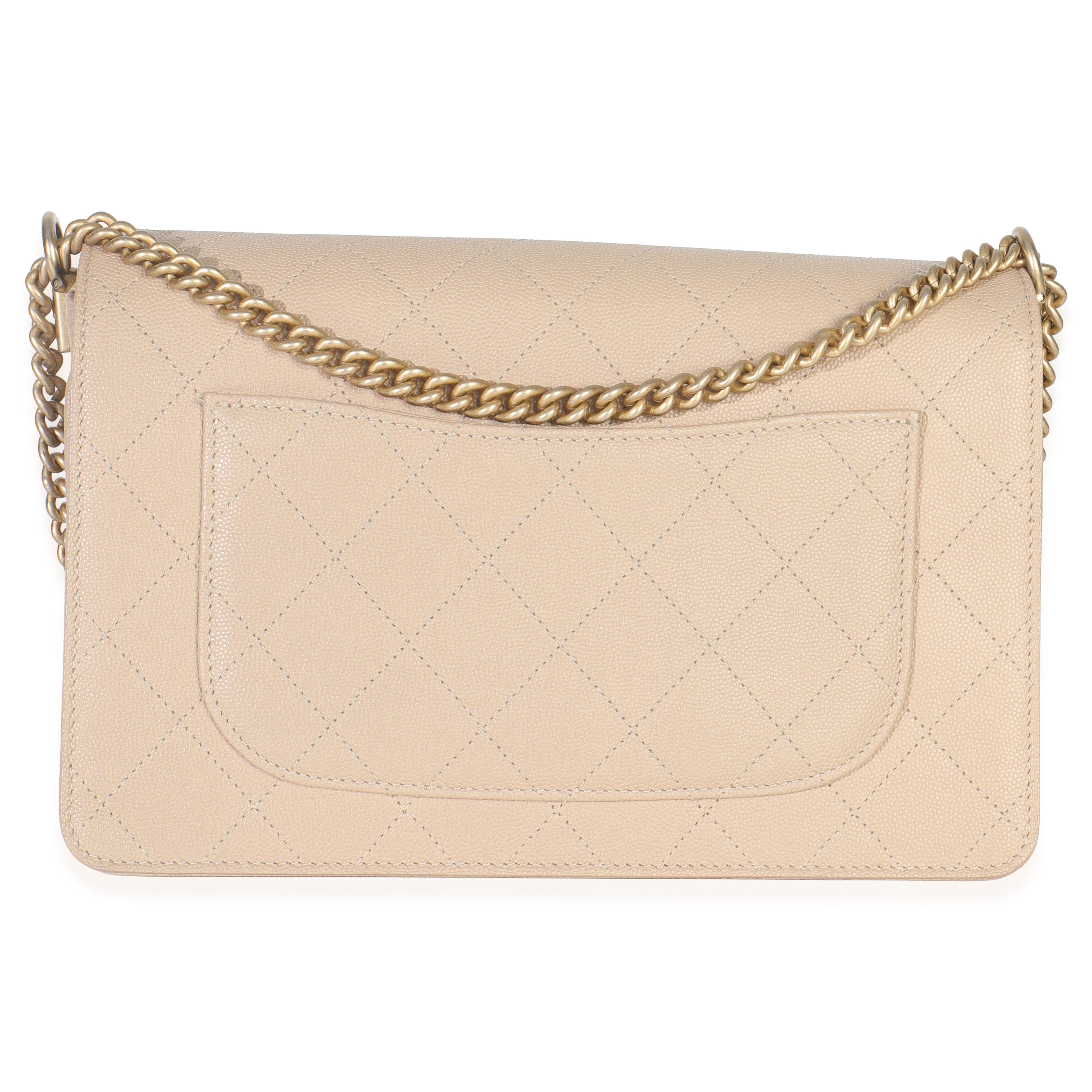 Chanel Beige Quilted Caviar Suede Lady Coco Chain Flap Bag