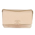 Chanel Beige Quilted Caviar Suede Lady Coco Chain Flap Bag