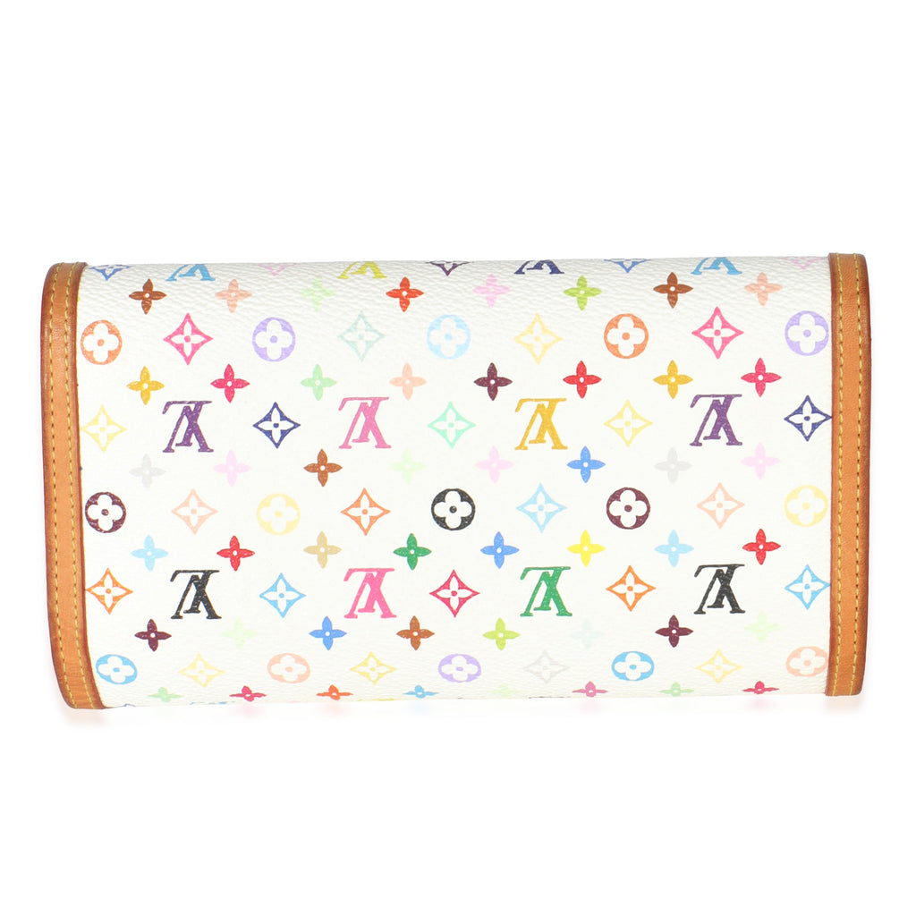 Louis Vuitton White Multicolor Canvas International Wallet