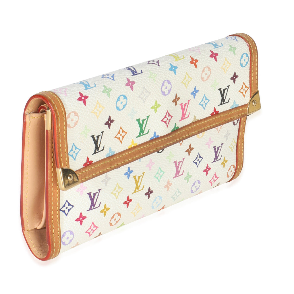 Louis Vuitton White Multicolor Canvas International Wallet