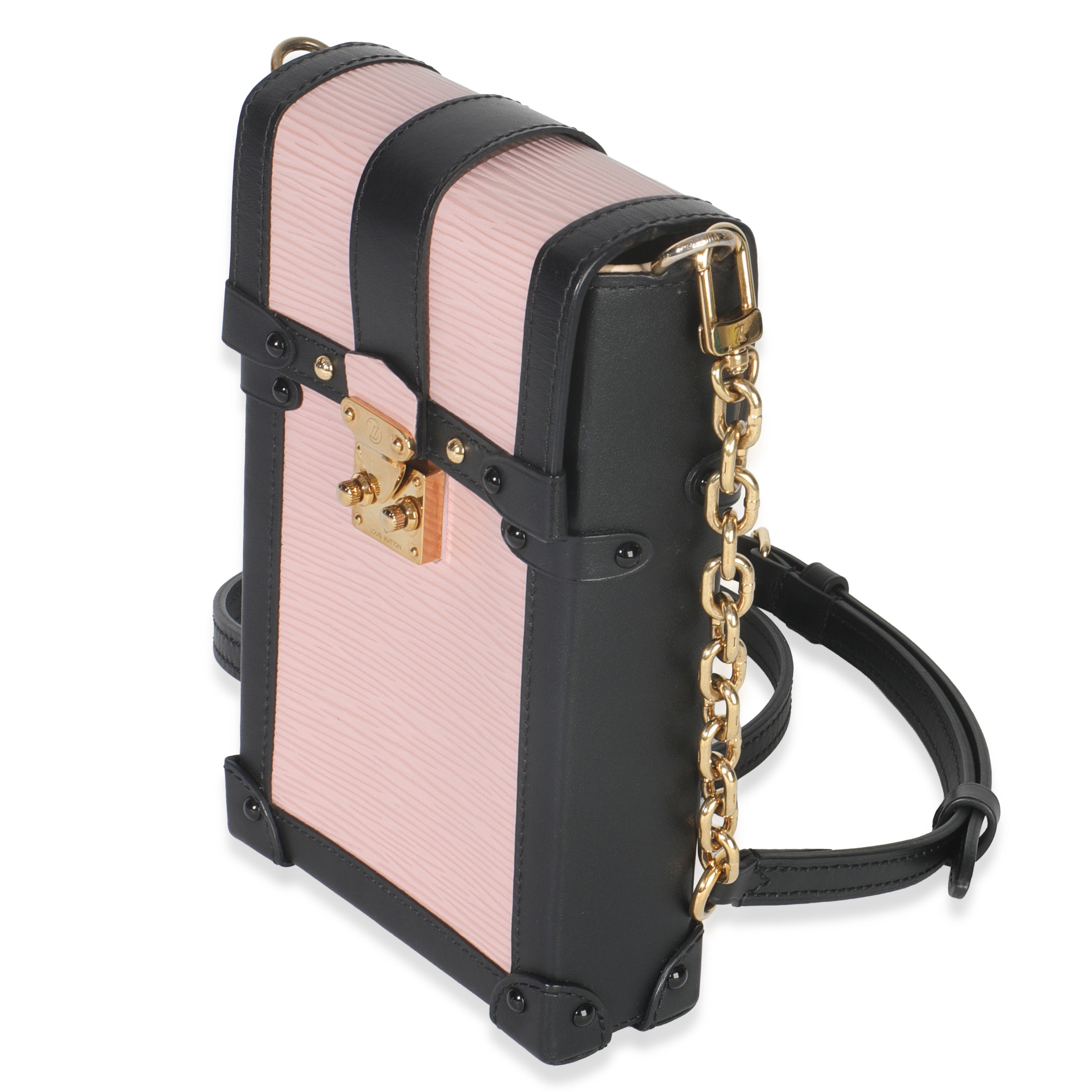 Louis Vuitton Rose Ballerine Black Epi Vertical Trunk Pochette