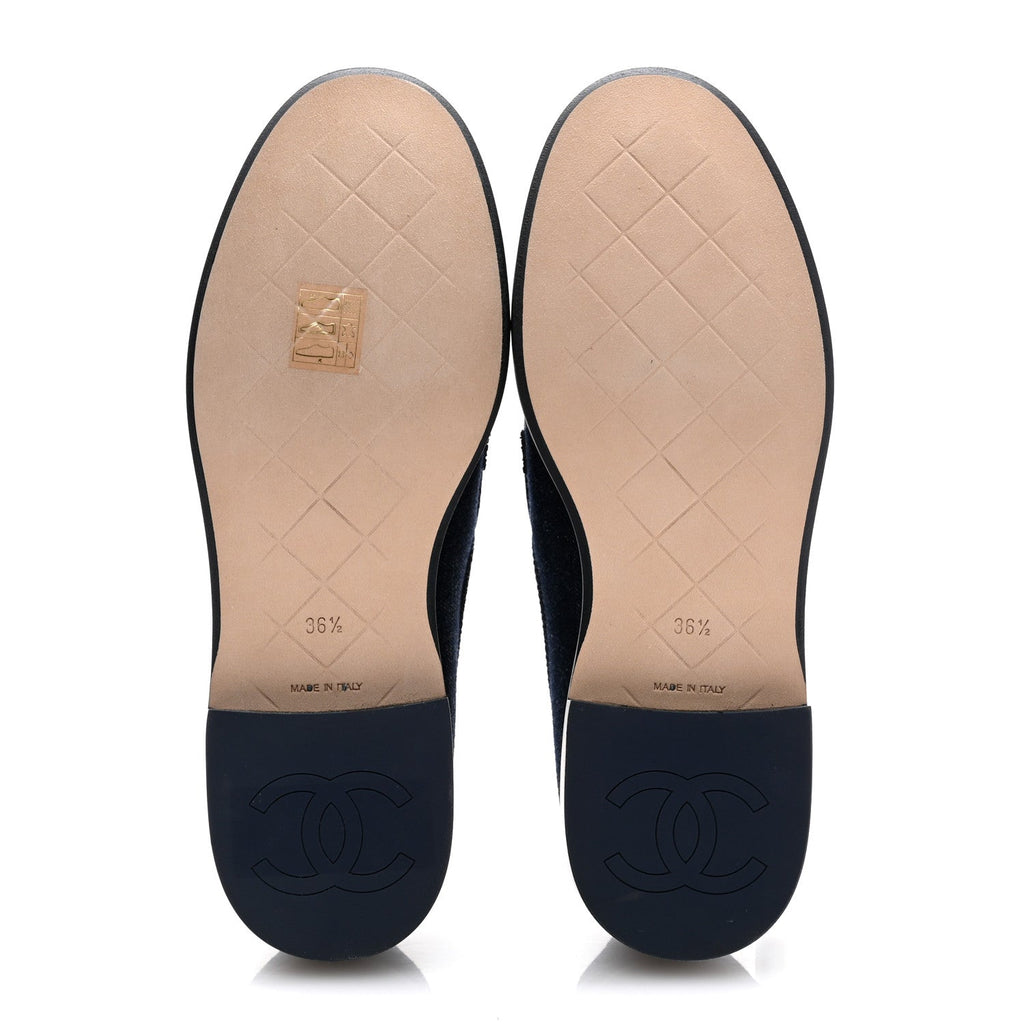 Chanel Denim CC Turnlock Loafers 36.5 Dark Blue