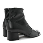 Chanel Stretch Lambskin Cap Toe CC Short Boots 35 Black