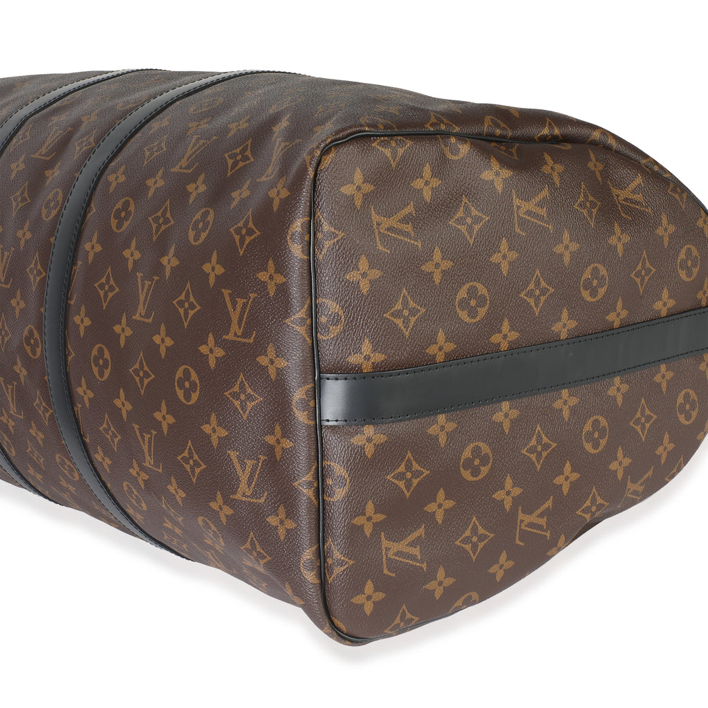 Louis Vuitton Monogram Macassar Canvas Keepall Bandouliere 55