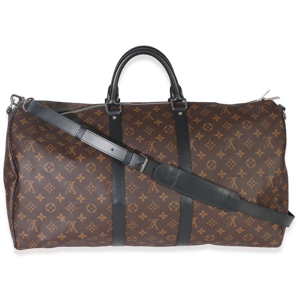 Louis Vuitton Monogram Macassar Canvas Keepall Bandouliere 55
