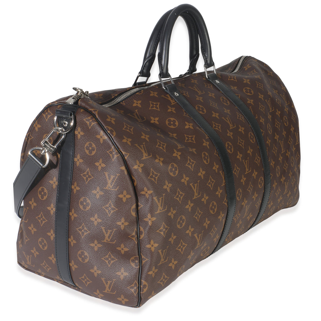 Louis Vuitton Monogram Macassar Canvas Keepall Bandouliere 55