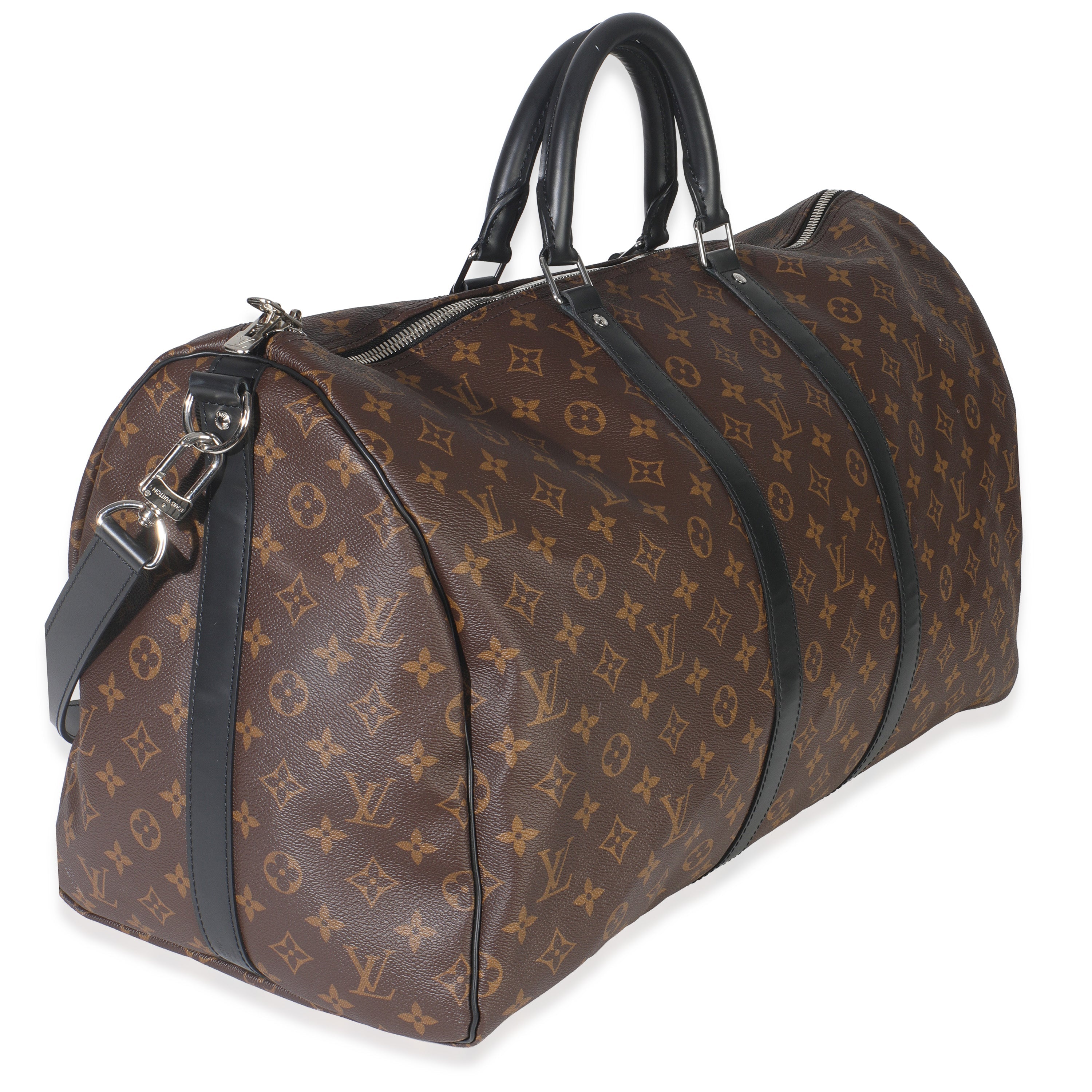 Louis Vuitton Monogram Macassar Canvas Keepall Bandouliere 55