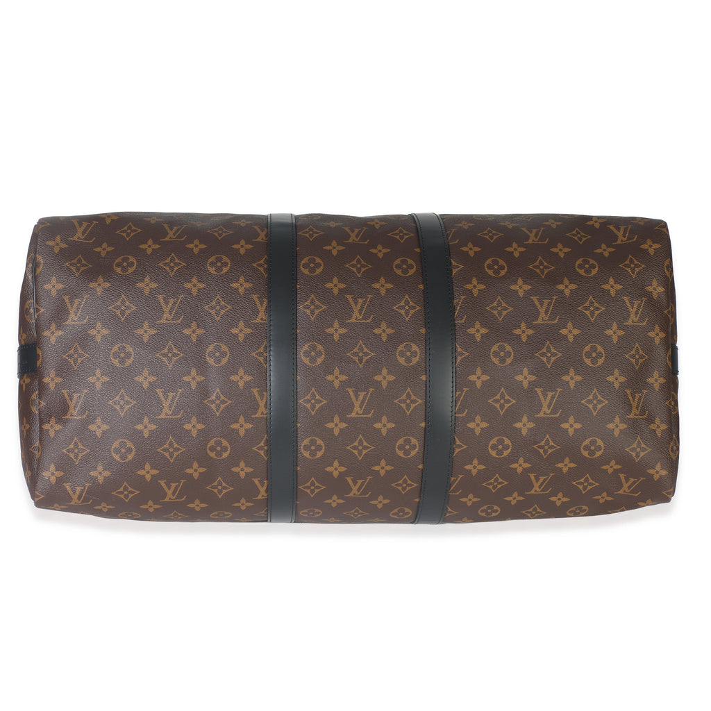 Louis Vuitton Monogram Macassar Canvas Keepall Bandouliere 55