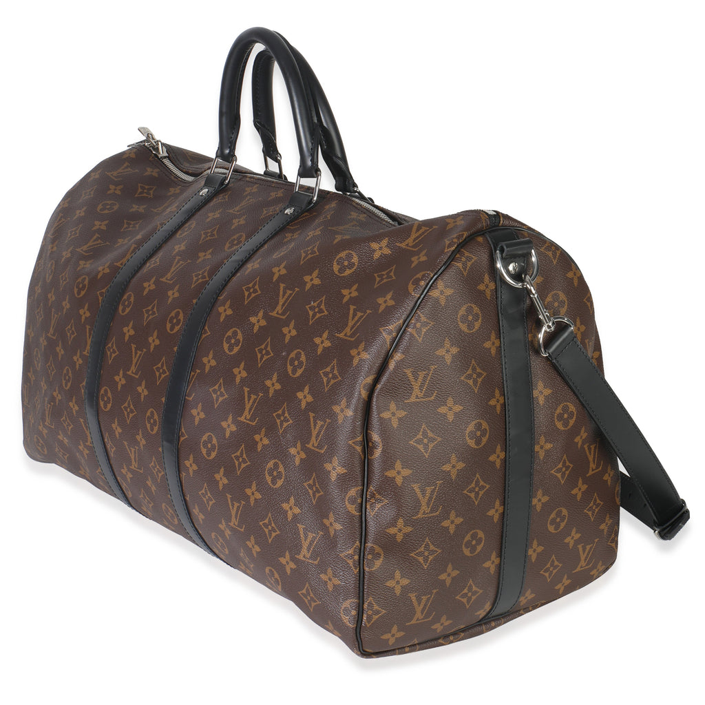 Louis Vuitton Monogram Macassar Canvas Keepall Bandouliere 55