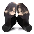 Chanel Suede Calfskin Knit Button Ankle Boots 36.5 Black