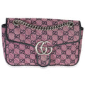 Gucci Pink GG Matelasse Diagonal Canvas Small GG Marmont Shoulder Bag