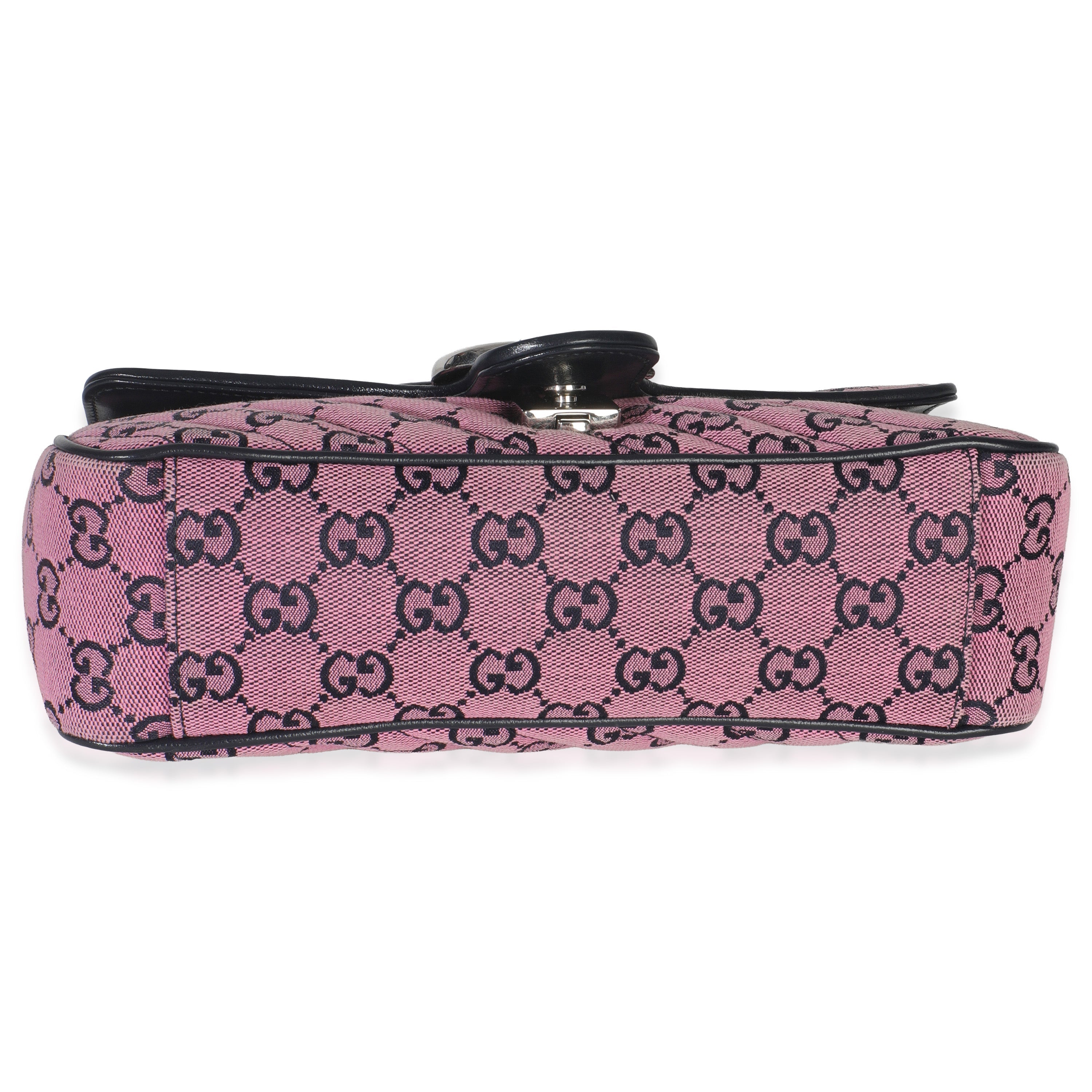 Gucci Pink GG Matelasse Diagonal Canvas Small GG Marmont Shoulder Bag