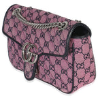 Gucci Pink GG Matelasse Diagonal Canvas Small GG Marmont Shoulder Bag