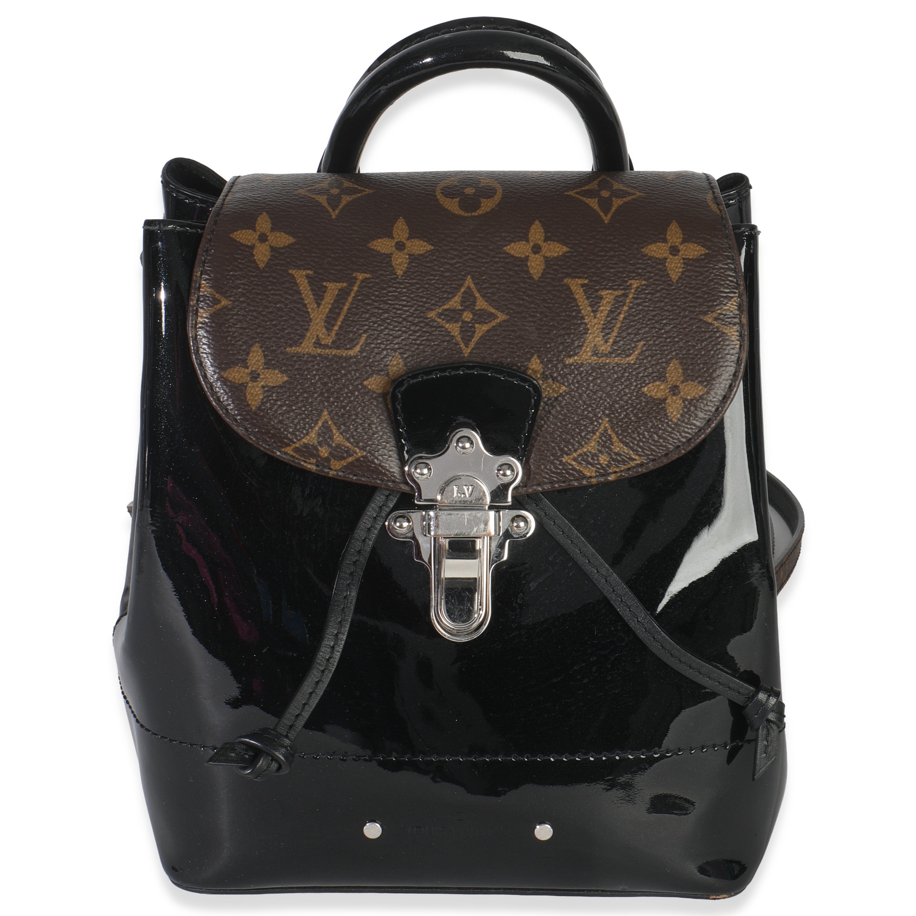 Louis Vuitton Black Patent Monogram Hot Springs Backpack