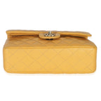 Chanel Yellow Caviar Quilted Small Classic Double Flap Handbag