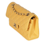 Chanel Yellow Caviar Quilted Small Classic Double Flap Handbag