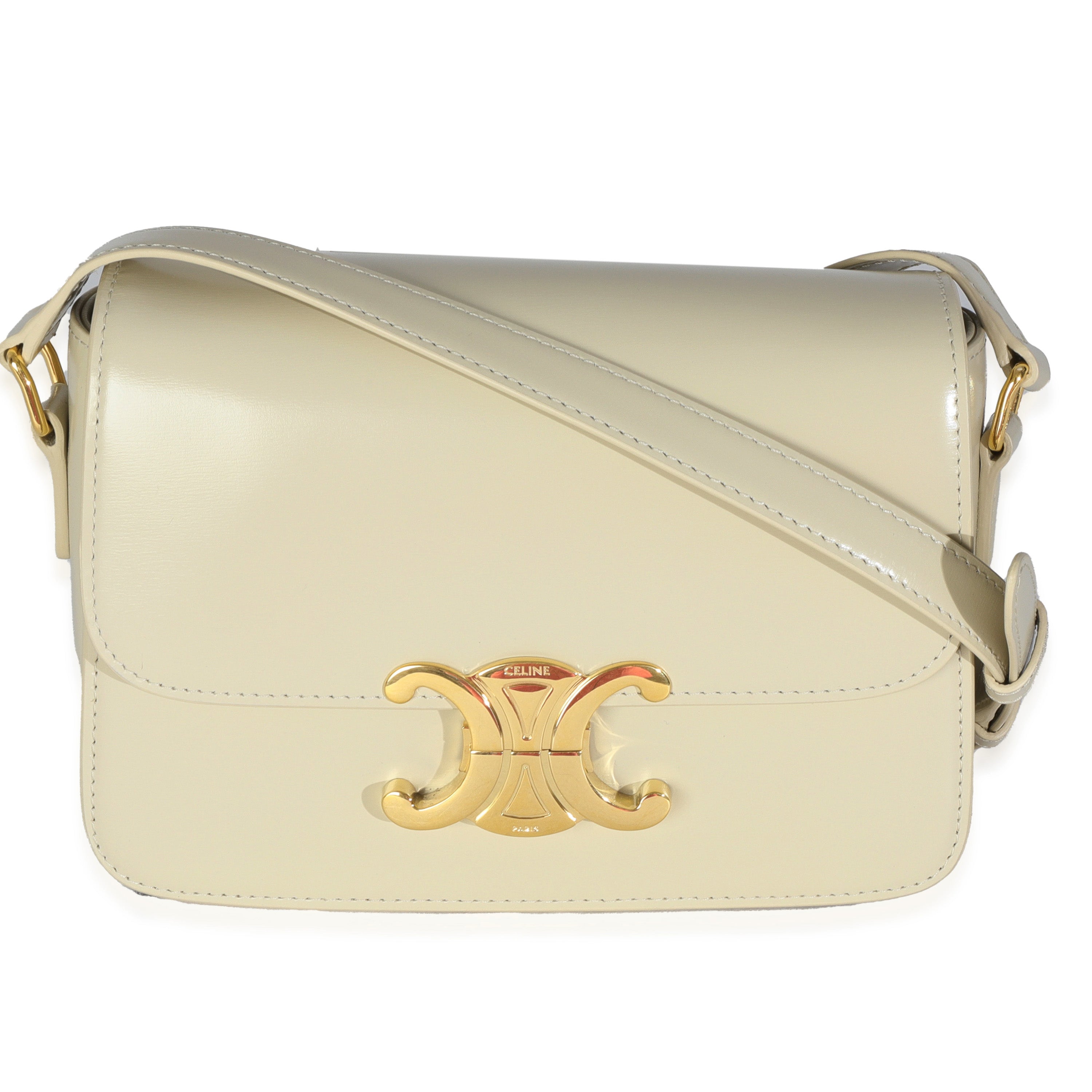 Light Stone Shiny Calfskin Classique Triomphe Bag