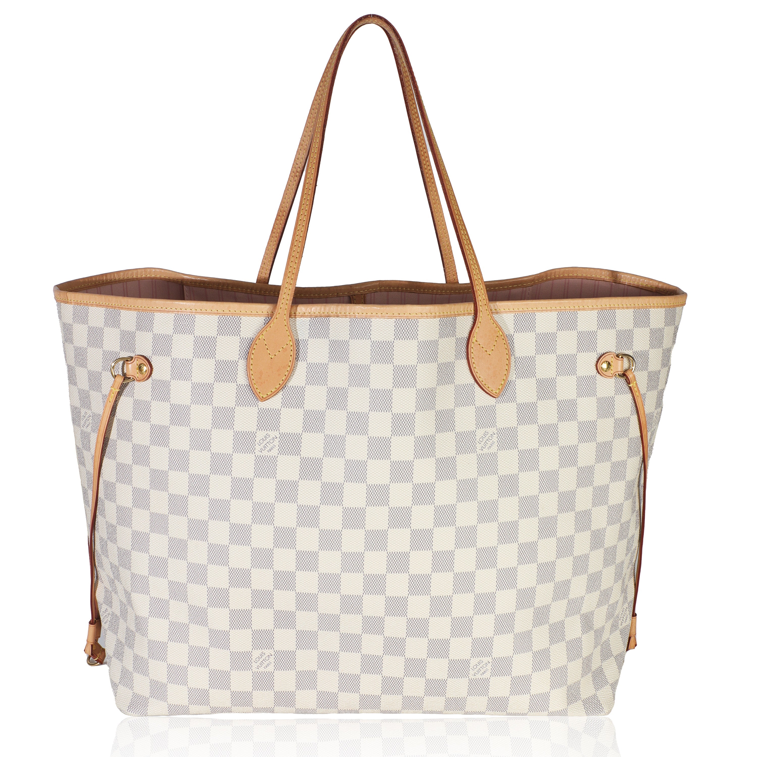 Louis Vuitton Rose Ballerine Damier Azur Canvas Neverfull GM