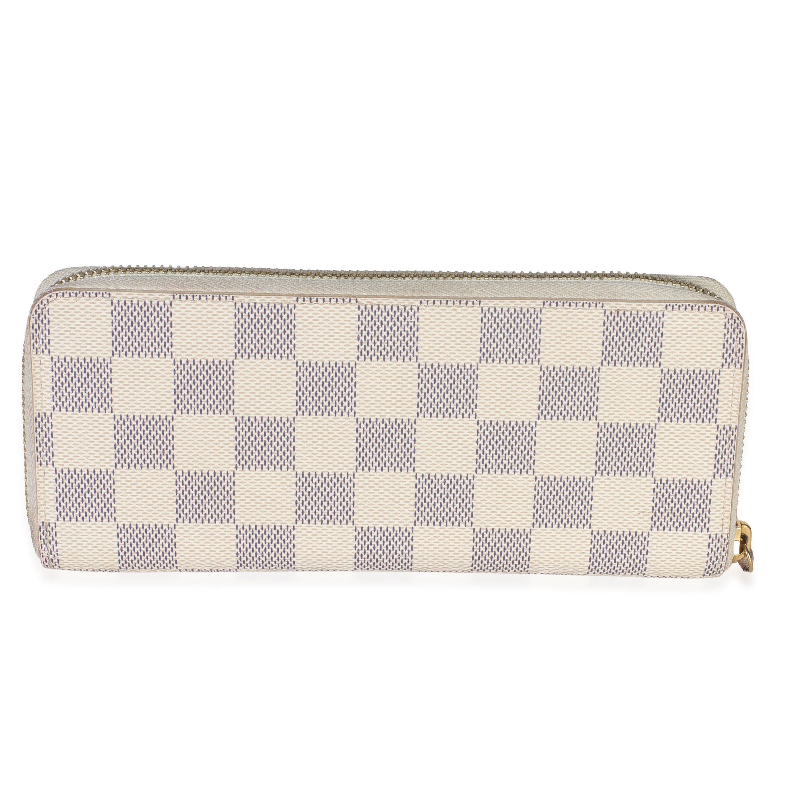 Louis Vuitton Rose Ballerine Damier Azur Canvas Clemence Wallet