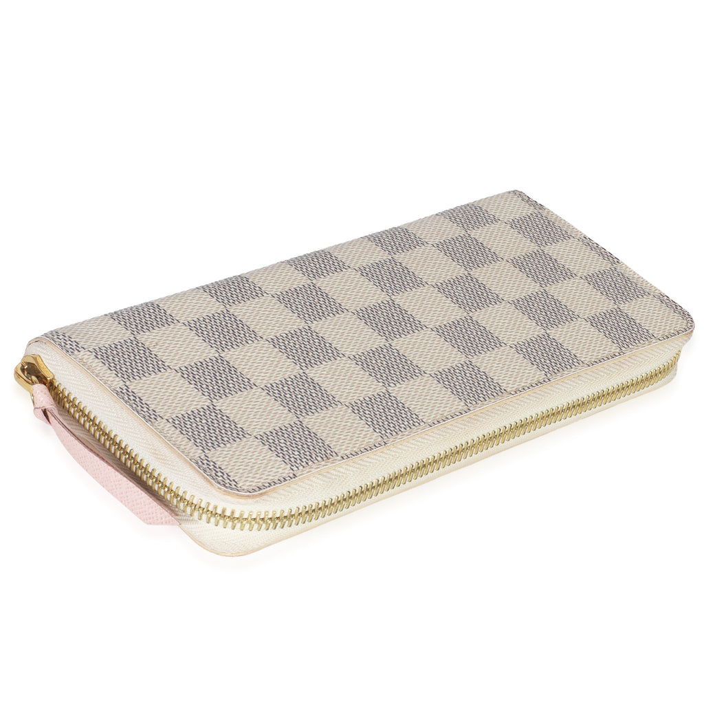 Louis Vuitton Rose Ballerine Damier Azur Canvas Clemence Wallet