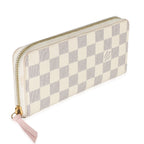 Louis Vuitton Rose Ballerine Damier Azur Canvas Clemence Wallet