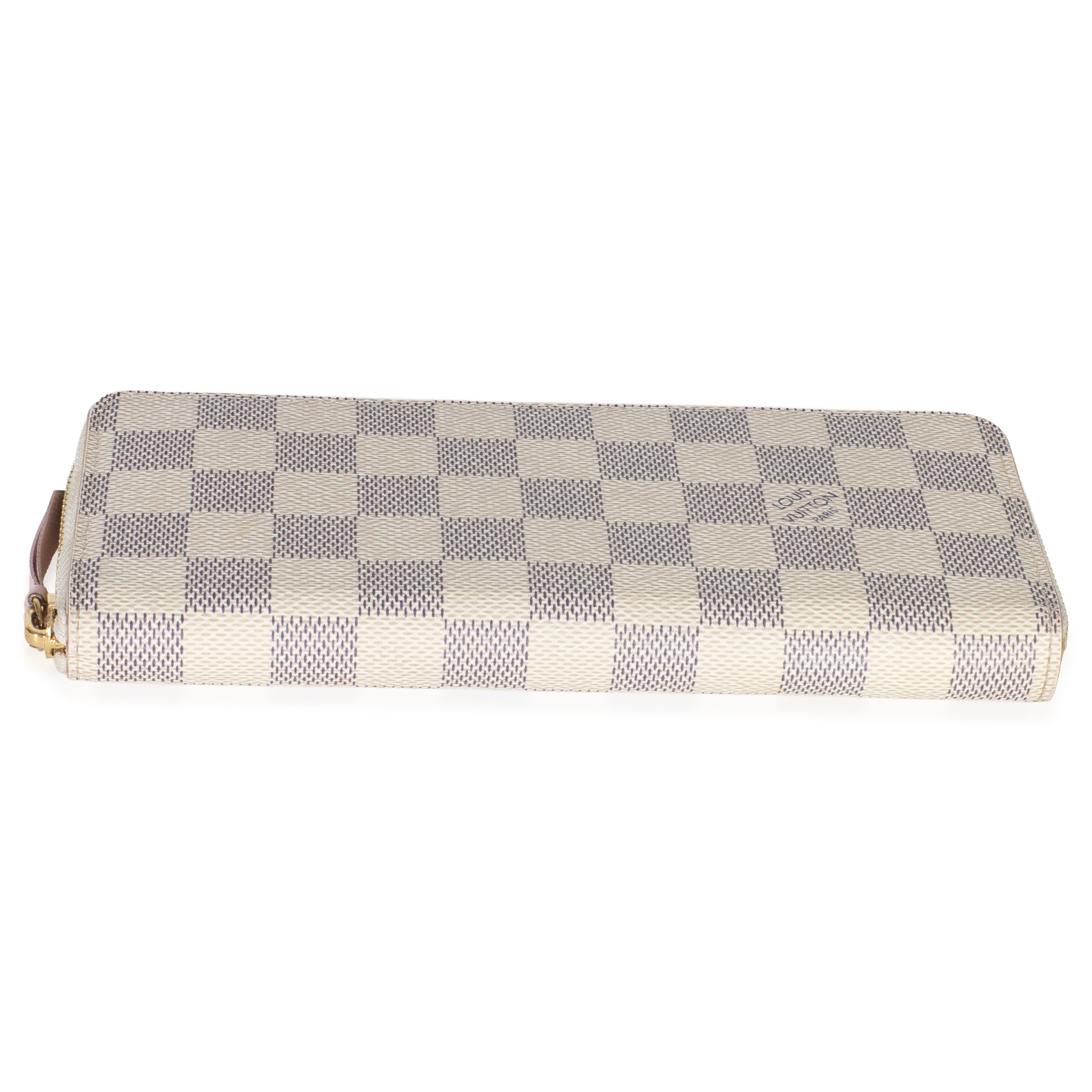Louis Vuitton Rose Ballerine Damier Azur Canvas Clemence Wallet