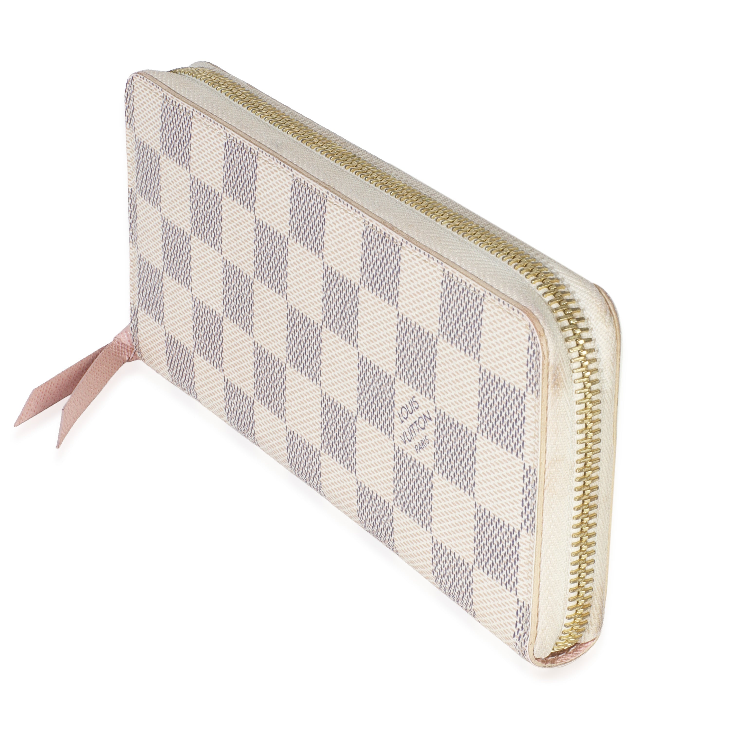 Louis Vuitton Rose Ballerine Damier Azur Canvas Clemence Wallet