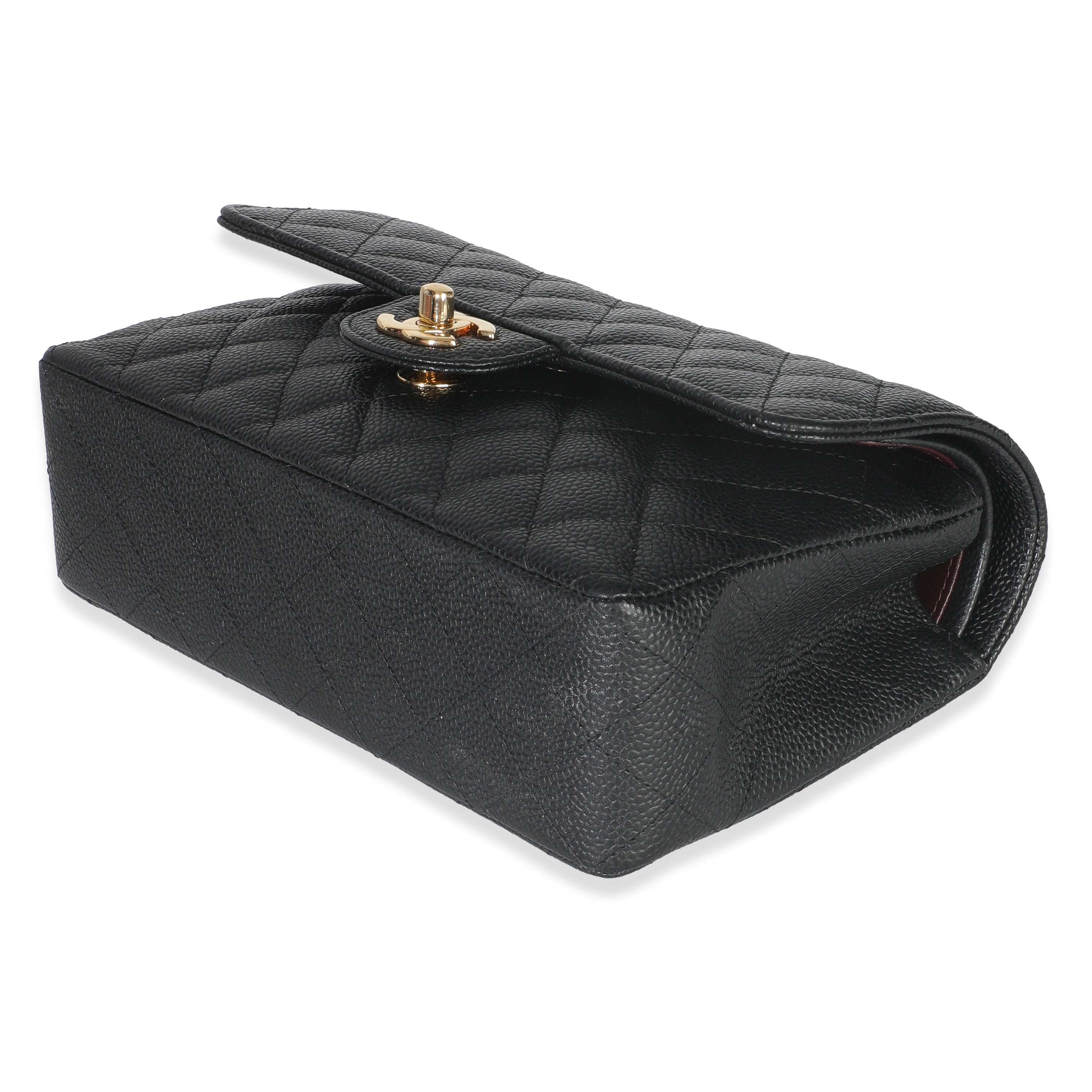 Chanel Black Quilted Caviar Small Classic Double Flap Bag