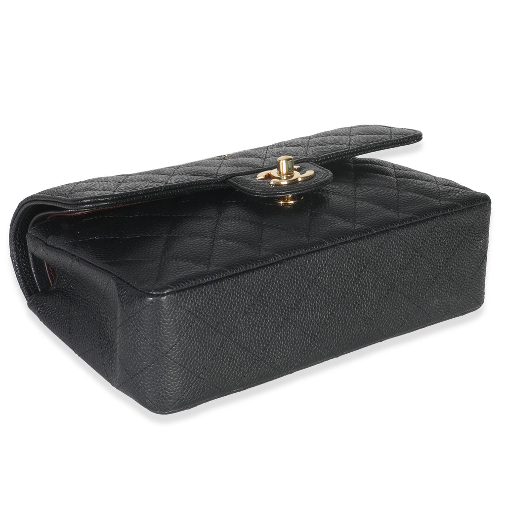Chanel Black Quilted Caviar Small Classic Double Flap Bag