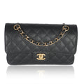 Chanel Black Quilted Caviar Small Classic Double Flap Bag