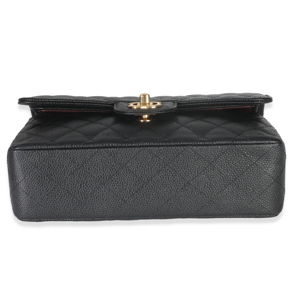 Chanel Black Quilted Caviar Small Classic Double Flap Bag