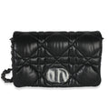 Christian Dior Black Puffy Calfskin Macrocannage Mini Caro Bag