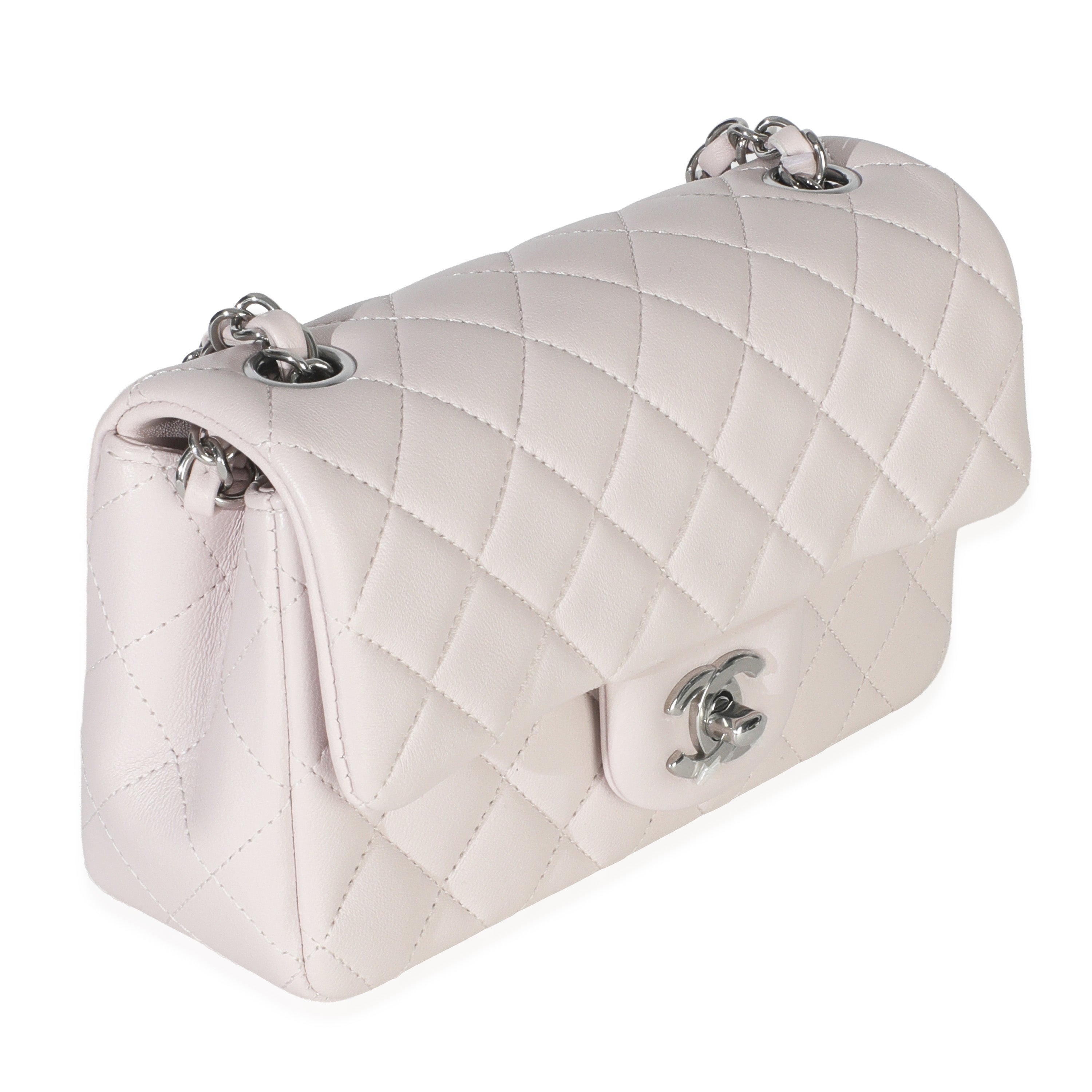 Chanel Violet Clair Quilted Lambskin Rectangle Mini Flap