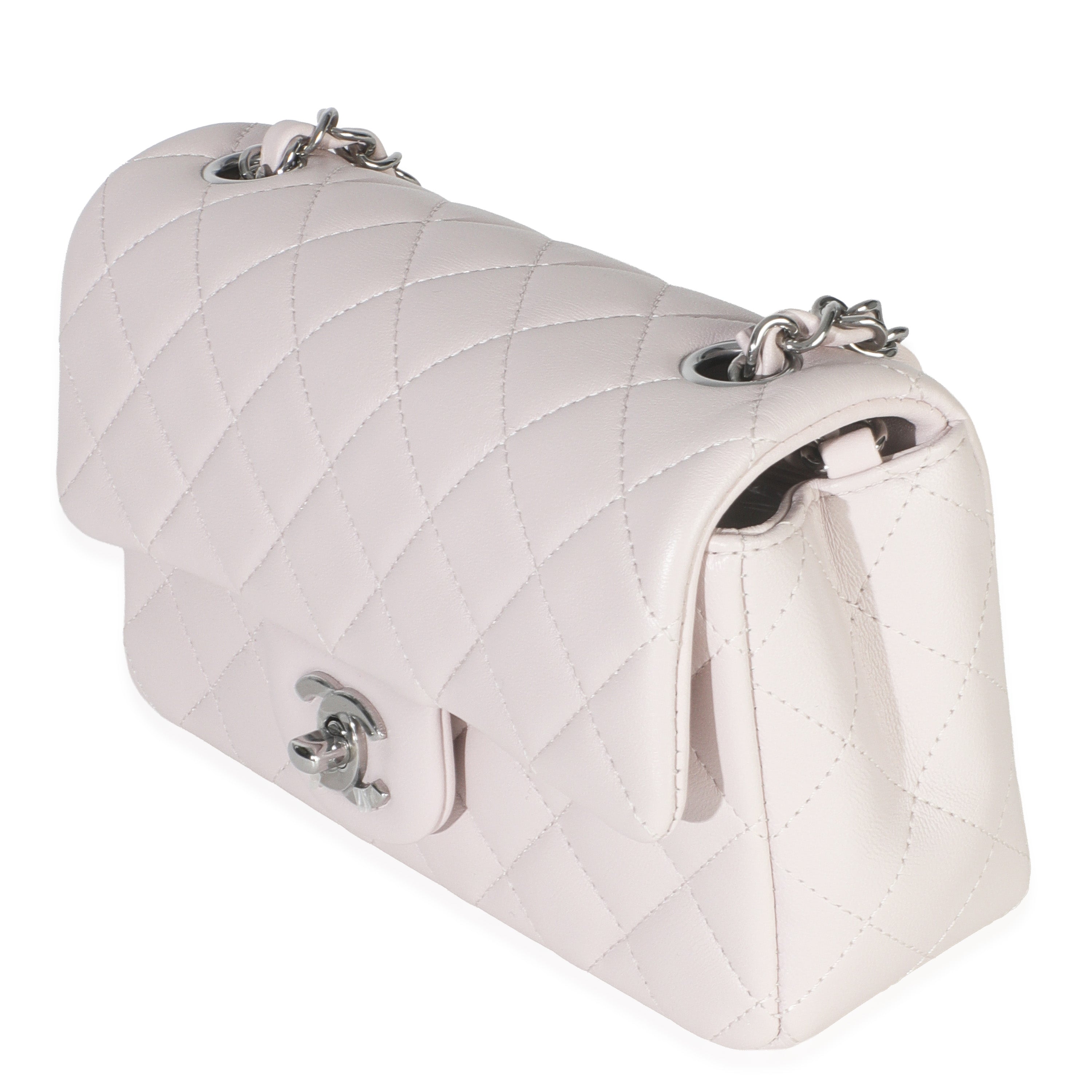 Chanel Violet Clair Quilted Lambskin Rectangle Mini Flap