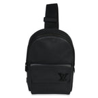 Louis Vuitton Black Waxy Calfskin Aerogram Pilot Slingbag