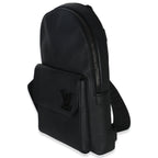 Louis Vuitton Black Waxy Calfskin Aerogram Pilot Slingbag