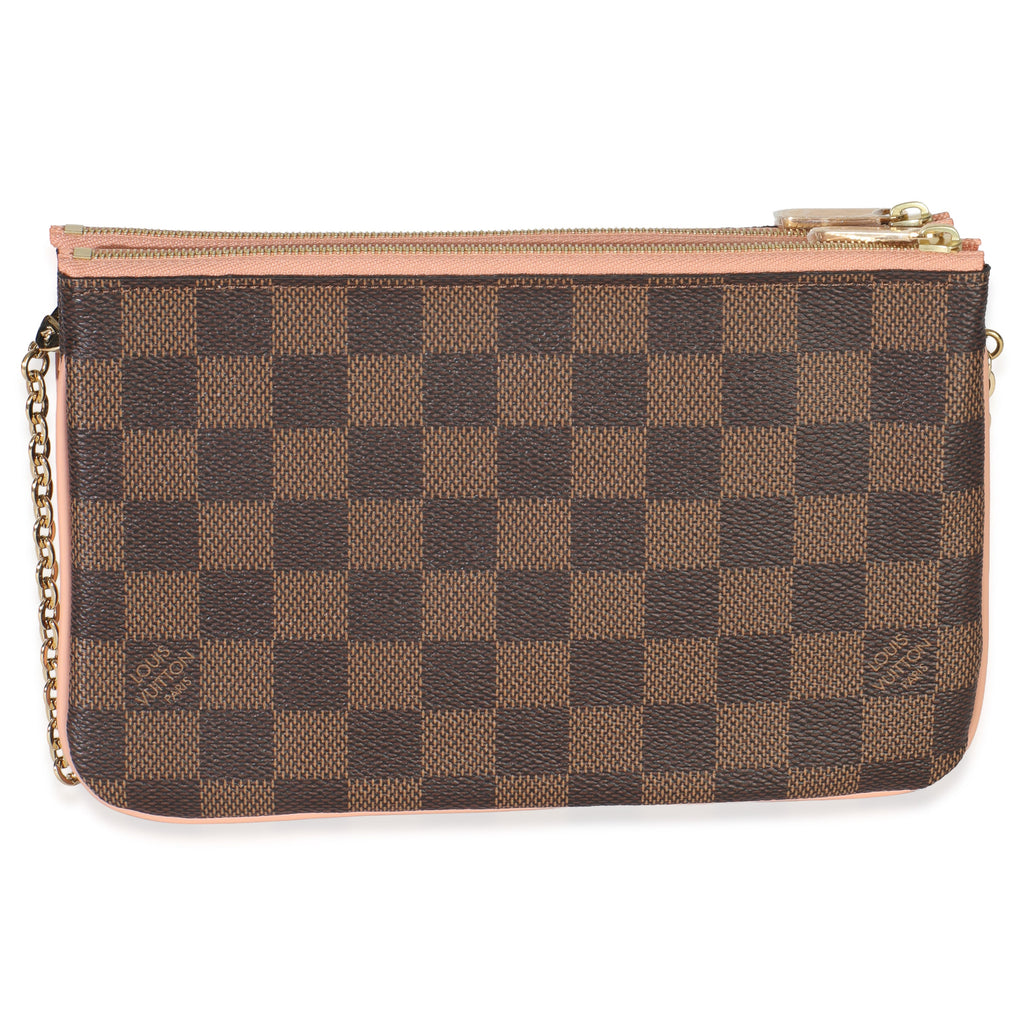 Louis Vuitton Damier Ebene Canvas Double Zip Pochette