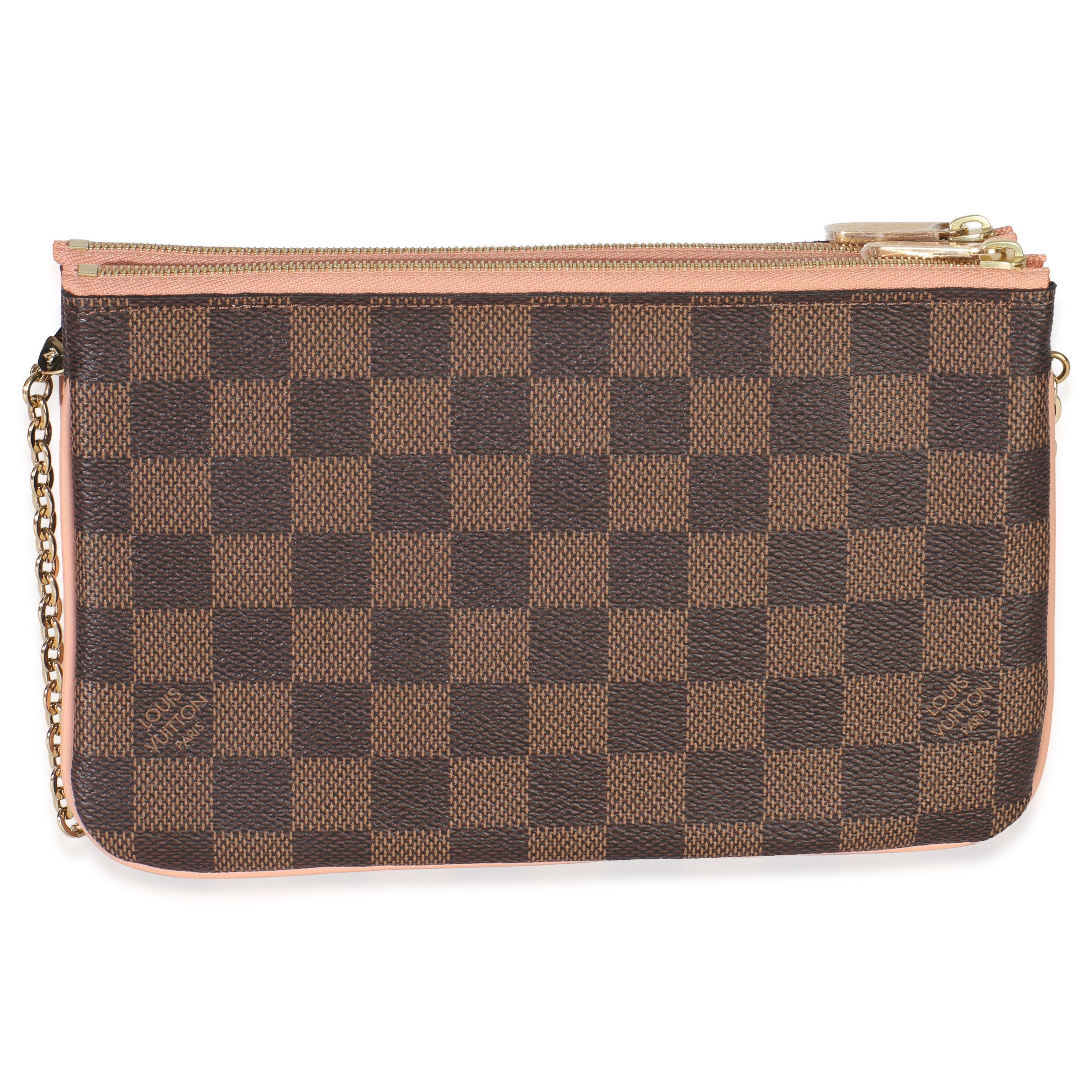 Louis Vuitton Damier Ebene Canvas Double Zip Pochette