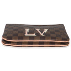 Louis Vuitton Damier Ebene Canvas Double Zip Pochette