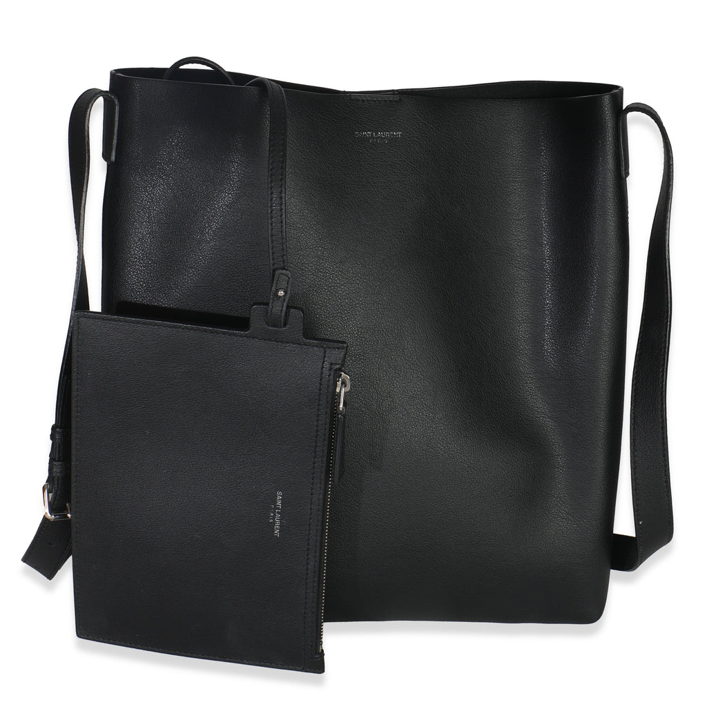 Saint Laurent Black Leather Bold Hobo