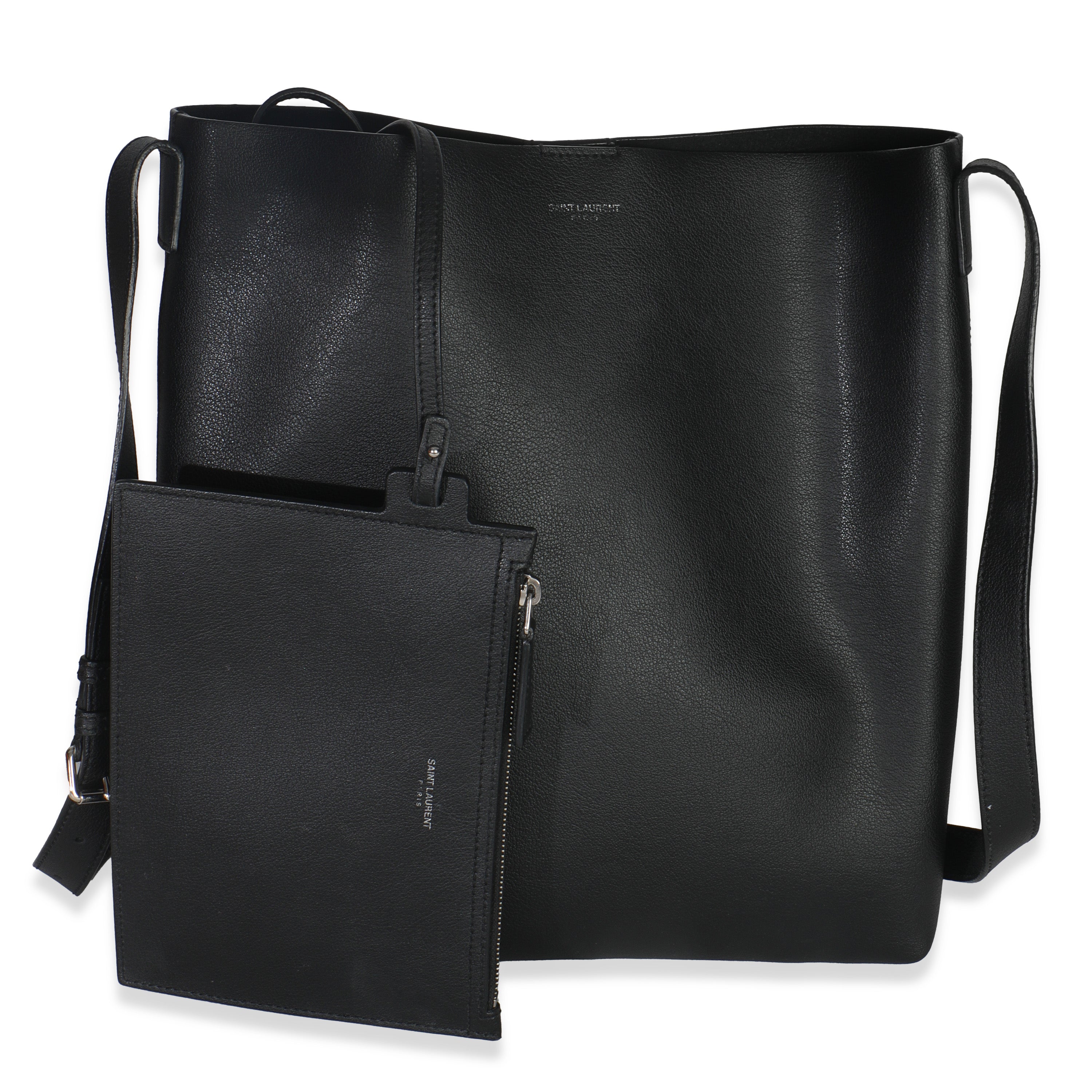 Saint Laurent Black Leather Bold Hobo