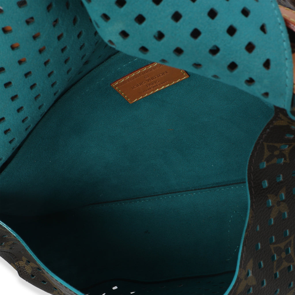 Louis Vuitton Teal Monogram Canvas Flore Perforated Saumur